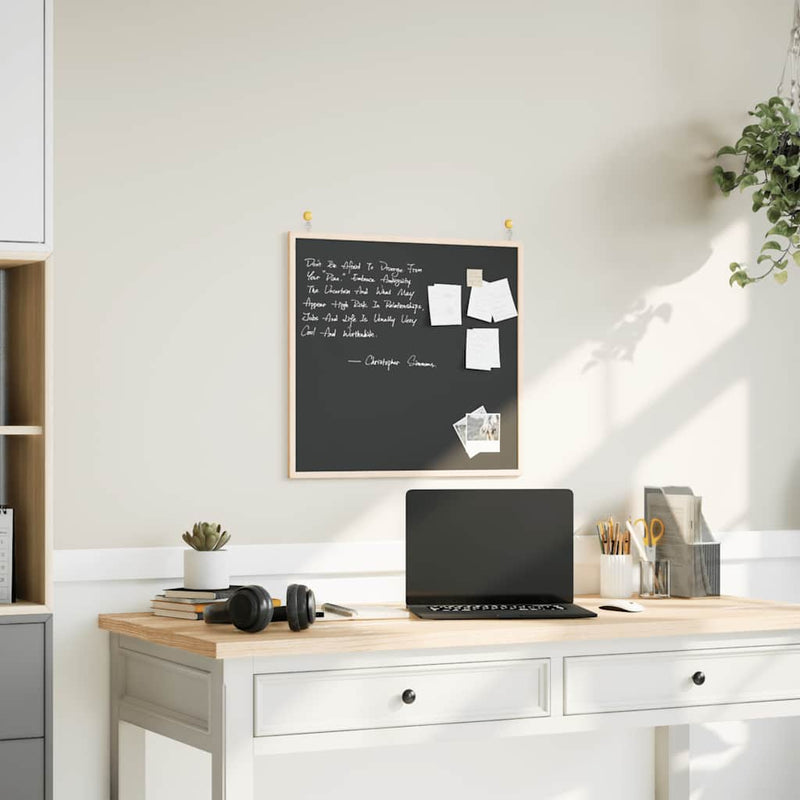 Afbeelding laden in galerijviewer, Vidaxl krijtbord met massief grenenhouten frame zwart 60x55 cm