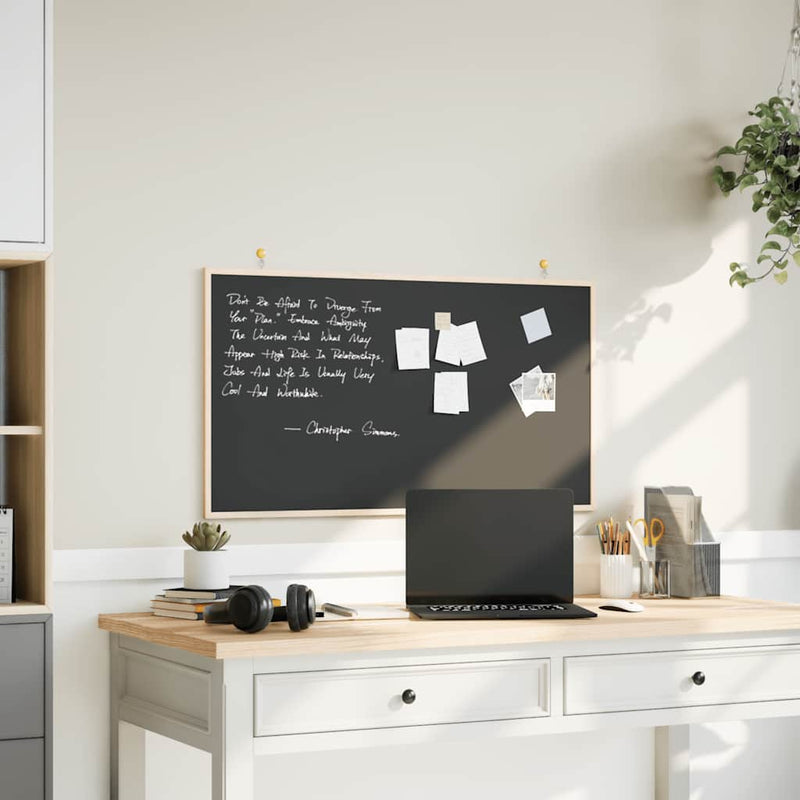 Afbeelding laden in galerijviewer, Vidaxl krijtbord met massief grenenhouten frame zwart 100x55 cm