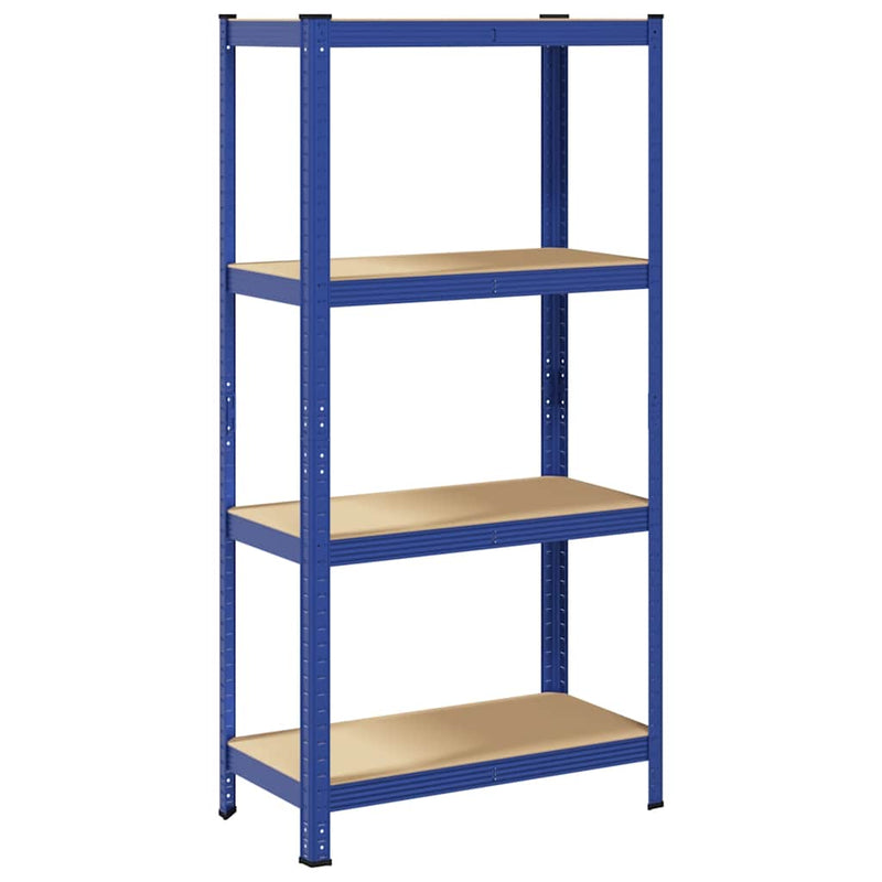 Load image into Gallery viewer, Vidaxl opbergrek 4-laags staal en bewerkt hout blauw