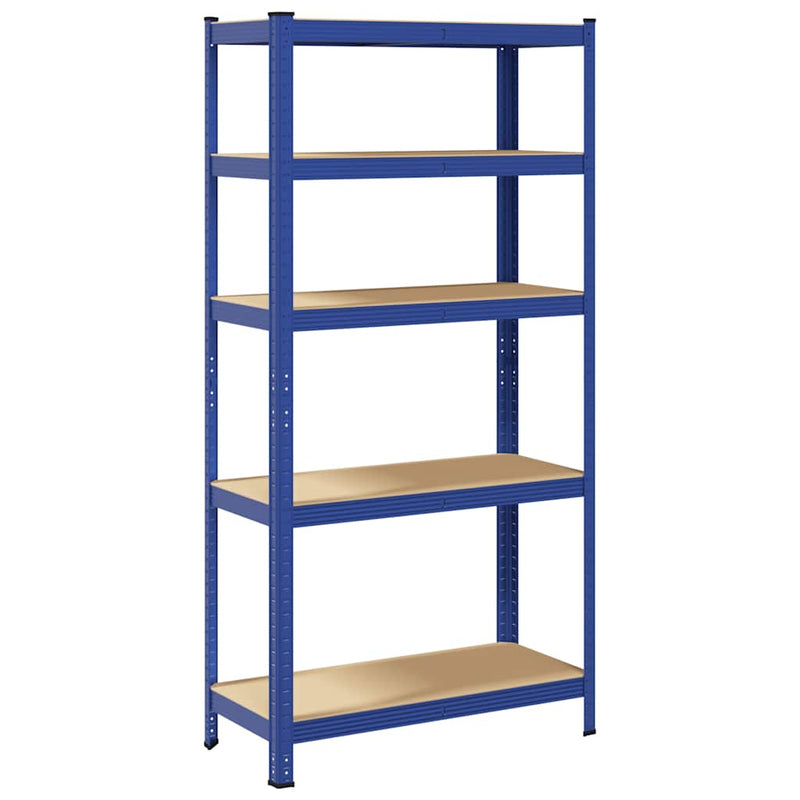 Afbeelding laden in galerijviewer, Vidaxl opbergrek 5-laags staal bewerkt hout blauw