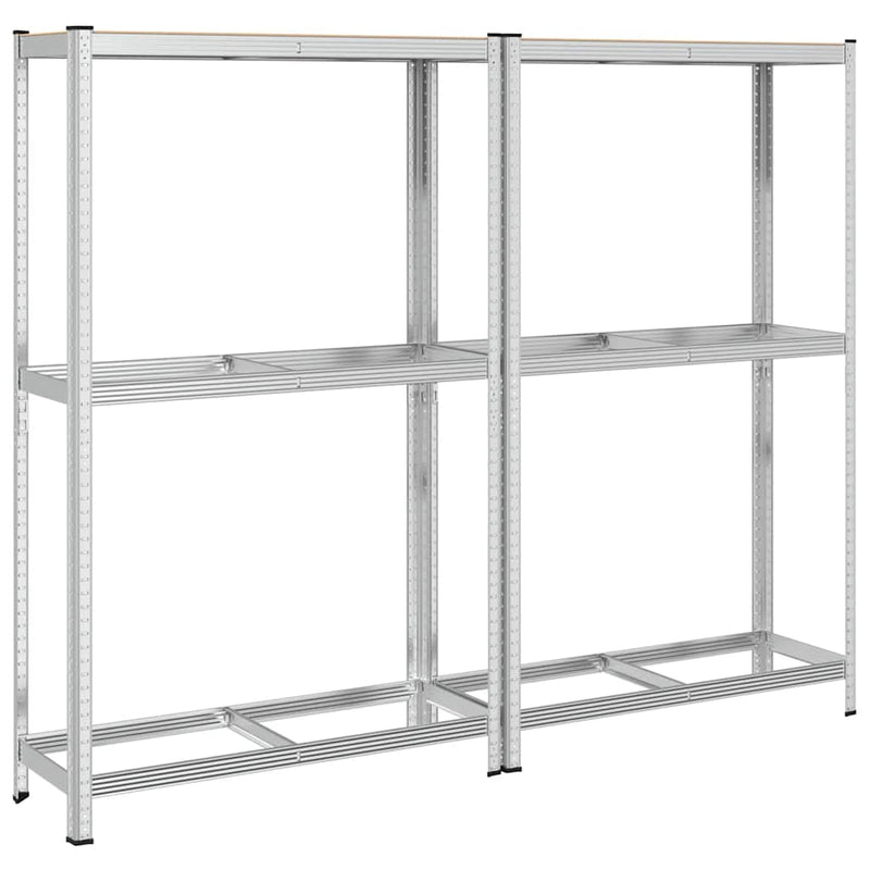 Afbeelding laden in galerijviewer, Vidaxl 2-laags bandenrekken 2st 110x40x180cm staal bewerkt hout zilver