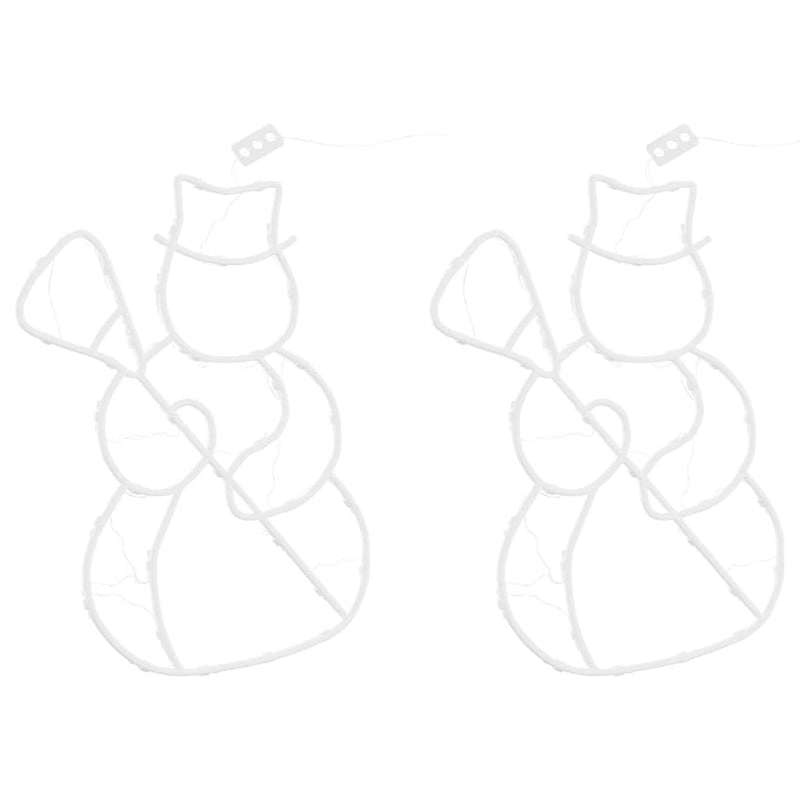 Load image into Gallery viewer, Vidaxl kerstverlichting sneeuwpop silhouet 2 st 35 leds warm wit