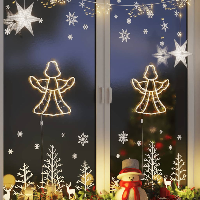 Load image into Gallery viewer, Vidaxl kerstverlichting engel silhouet 2 st 50 leds warm wit