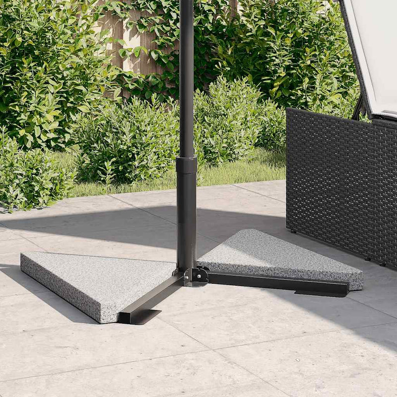 Load image into Gallery viewer, Vidaxl parasolvoetplaten 2 st driehoekig 14 kg graniet grijs