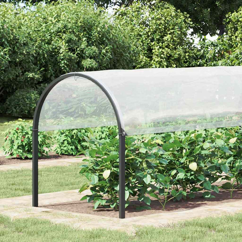 Afbeelding laden in galerijviewer, Vidaxl plantenafdekking met zeilringen 2x8 m polyethyleen