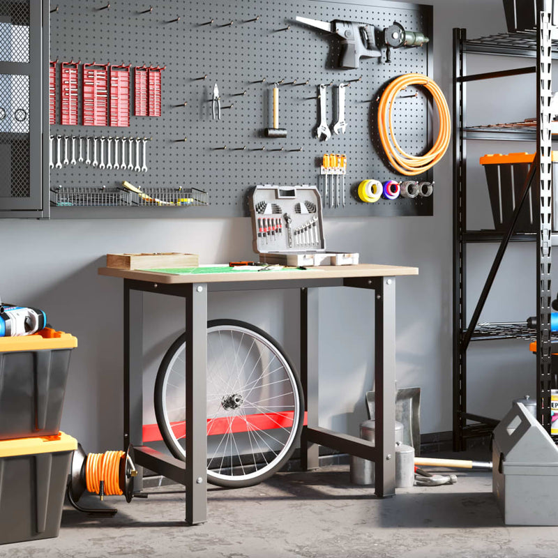 Load image into Gallery viewer, VidaXL Werkbank rechthoekig 100x60x81,5 cm massief eikenhout