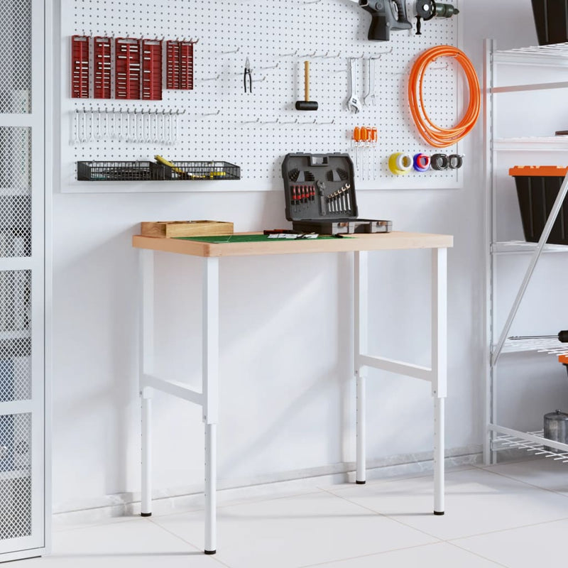 Load image into Gallery viewer, Vidaxl werkbank rechthoekig 100x60x(73-99,5) cm massief beukenhout