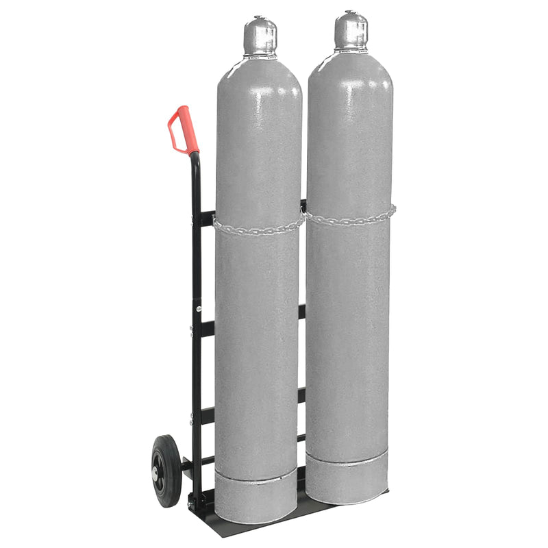 Afbeelding laden in galerijviewer, Vidaxl handtrolley zwart en rood 63 x 43,5 x 110 cm staal