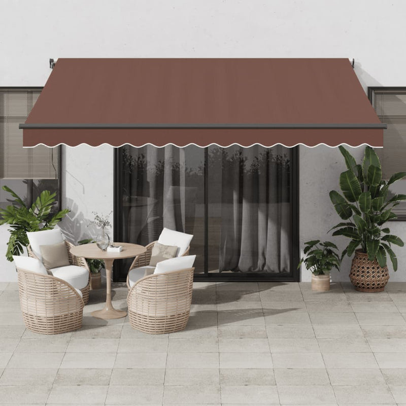 Load image into Gallery viewer, VidaXL Luifel automatisch uittrekbaar met LED's 400x300 cm bruin