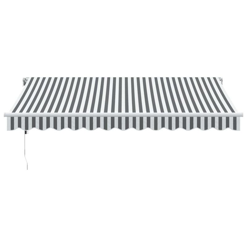 Load image into Gallery viewer, Vidaxl luifel automatisch uittrekbaar 350x250 cm antracietkleur en wit