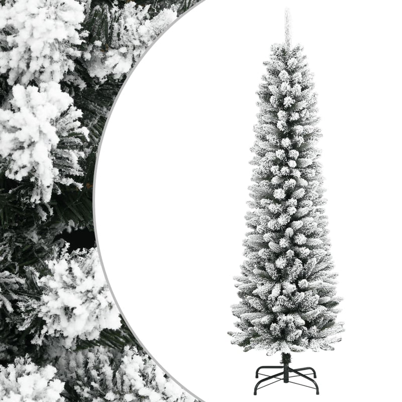 Load image into Gallery viewer, Vidaxl kunstkerstboom met sneeuw smal 180 cm pvc en pe