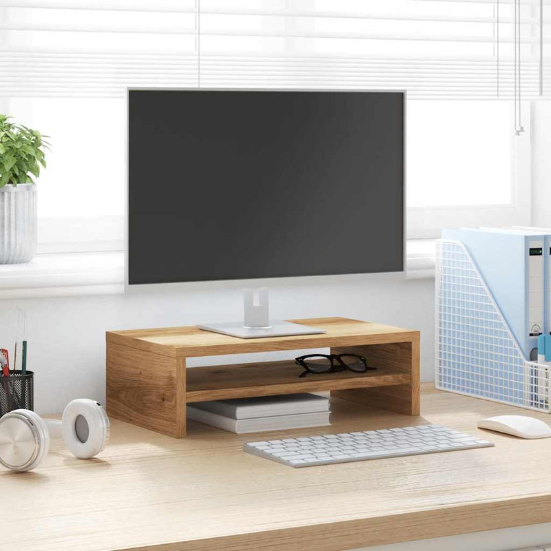 Load image into Gallery viewer, VidaXL Monitorstandaard 42x24x13 cm bewerkt hout artisanaal eikenkleur