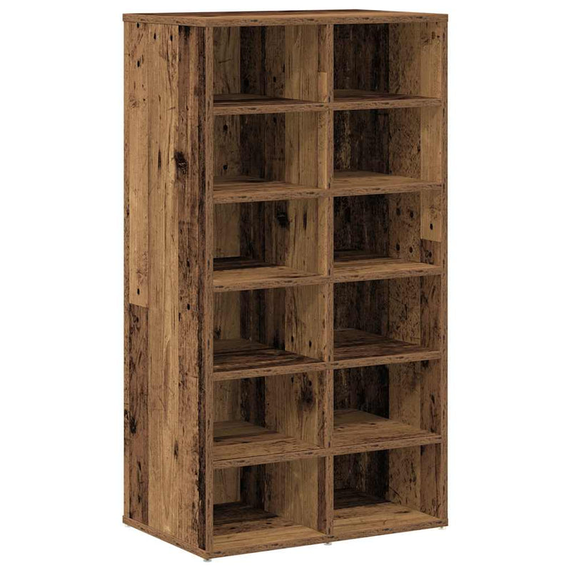 Load image into Gallery viewer, Vidaxl schoenenrek 54x34x100,5 cm bewerkt hout oud houtkleurig
