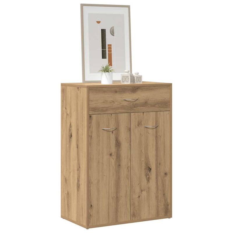 Chargez l'image dans la visionneuse de la galerie, Vidaxl schoenenkast 60x35x84 cm bewerkt hout artisanaal eikenkleur