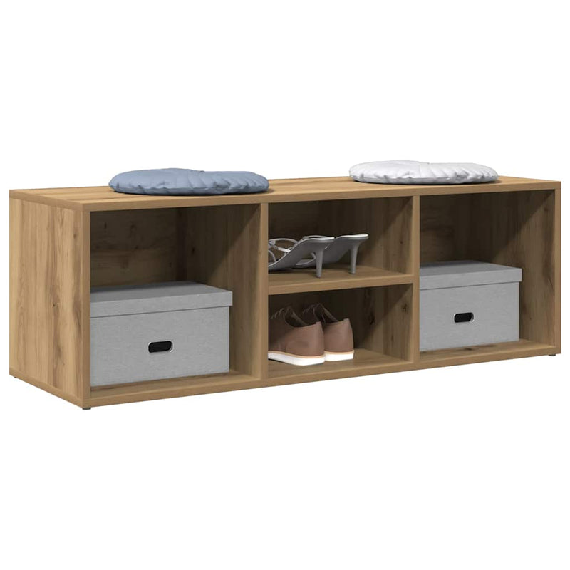 Load image into Gallery viewer, Vidaxl schoenenopbergbank 105x35x35 cm bewerkt hout artisanaal eiken