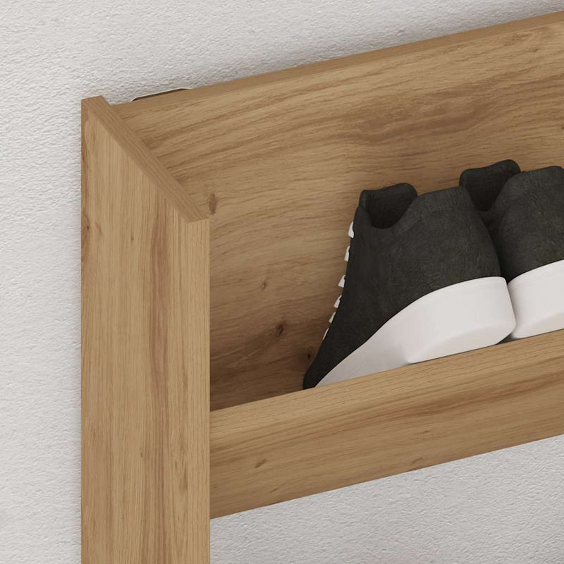 Load image into Gallery viewer, Vidaxl wandschoenenkast 80x18x60 cm bewerkt hout artisanaal eikenkleur