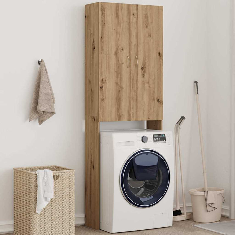 Afbeelding laden in galerijviewer, Vidaxl wasmachinekast 64x25,5x190 cm artisanaal eikenkleur