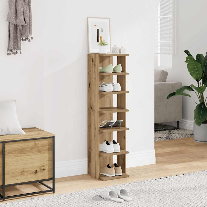 Load image into Gallery viewer, Vidaxl schoenenkast 28x27x102 cm bewerkt hout artisanaal eikenkleurig