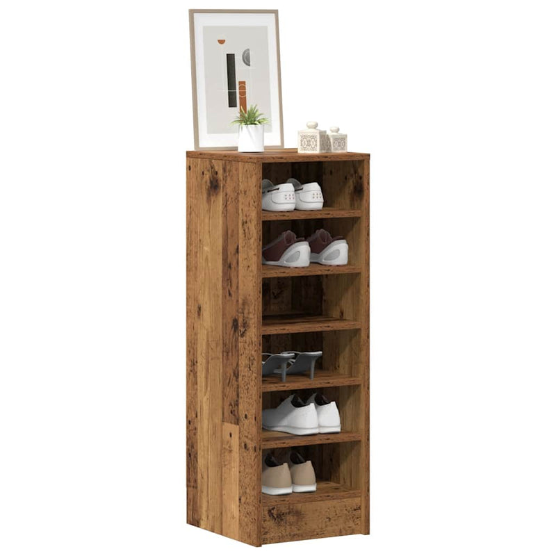 Load image into Gallery viewer, Vidaxl schoenenkast 32x35x92 cm bewerkt hout oud houtkleurig