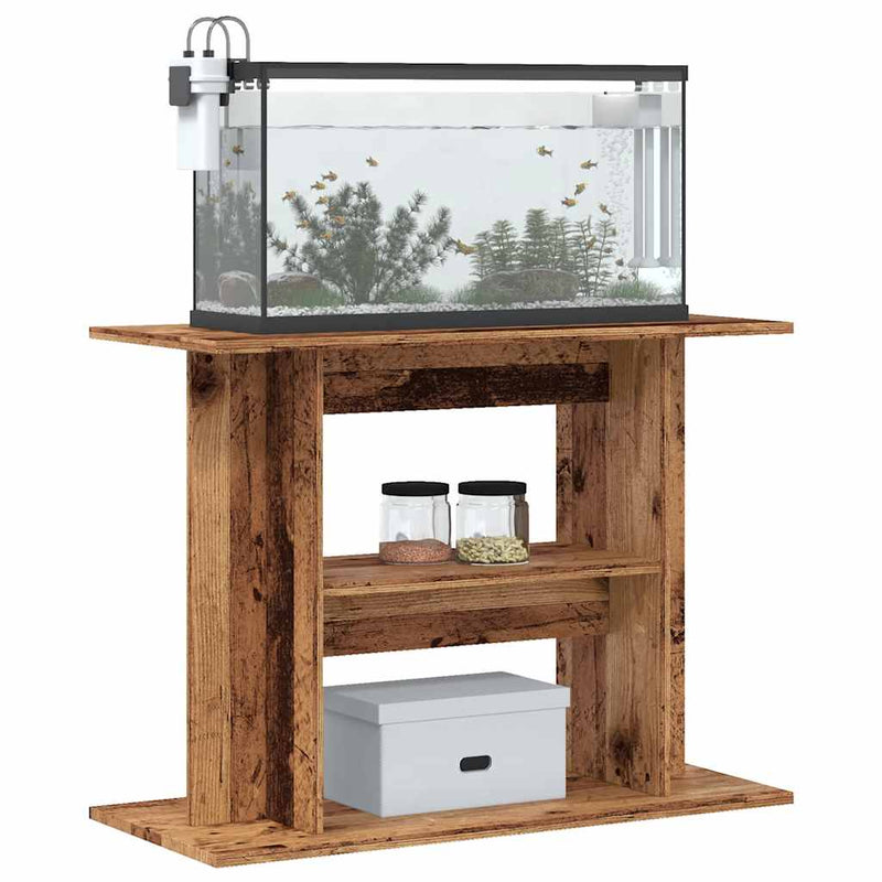 Load image into Gallery viewer, Vidaxl aquariumstandaard oud hout 80x35x60 cm bewerkt hout