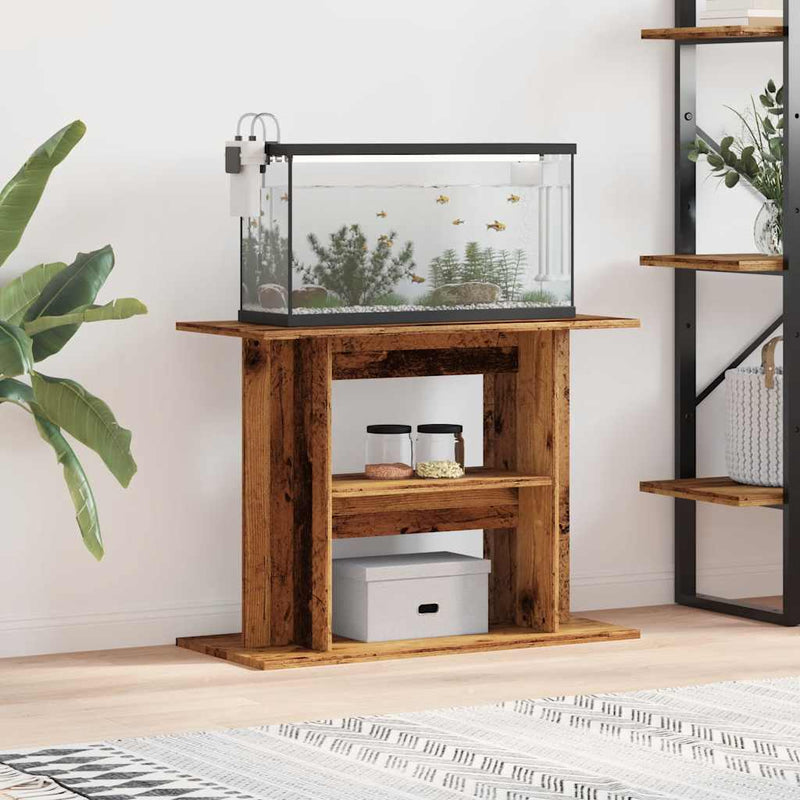 Load image into Gallery viewer, Vidaxl aquariumstandaard oud hout 80x35x60 cm bewerkt hout