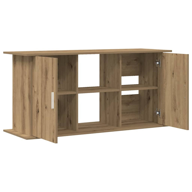 Afbeelding laden in galerijviewer, Vidaxl aquariumstandaard artisan eikenhout 121x41x58 cm bewerkt hout