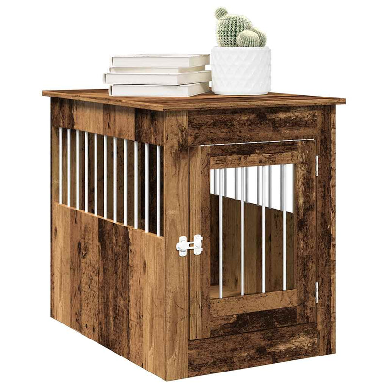 Load image into Gallery viewer, Vidaxl hondenbench 55x80x68 cm bewerkt hout oud houtkleurig