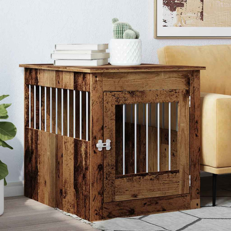 Load image into Gallery viewer, Vidaxl hondenbench 64,5x80x71 cm bewerkt hout oud houtkleurig
