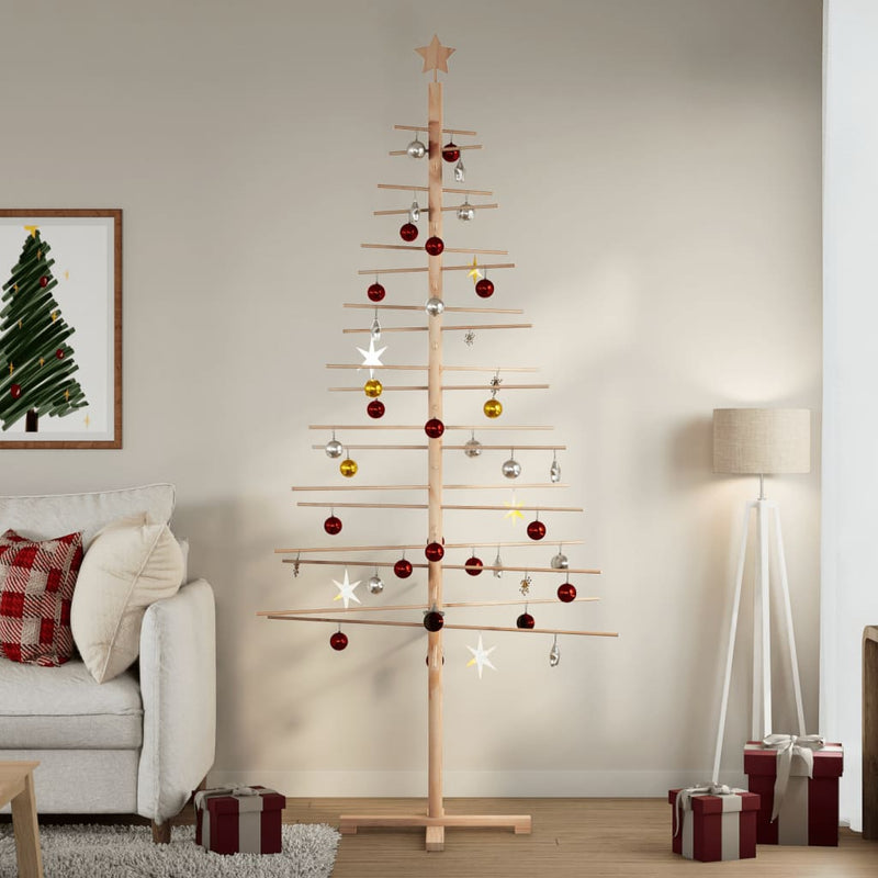 Load image into Gallery viewer, Vidaxl kerstdecoratie kerstboom 210 cm massief grenenhout