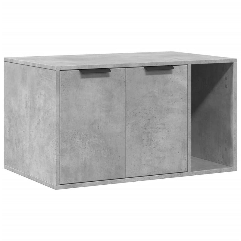 Afbeelding laden in galerijviewer, Vidaxl kattenbakkast 80x50x45 cm bewerkt hout betongrijs