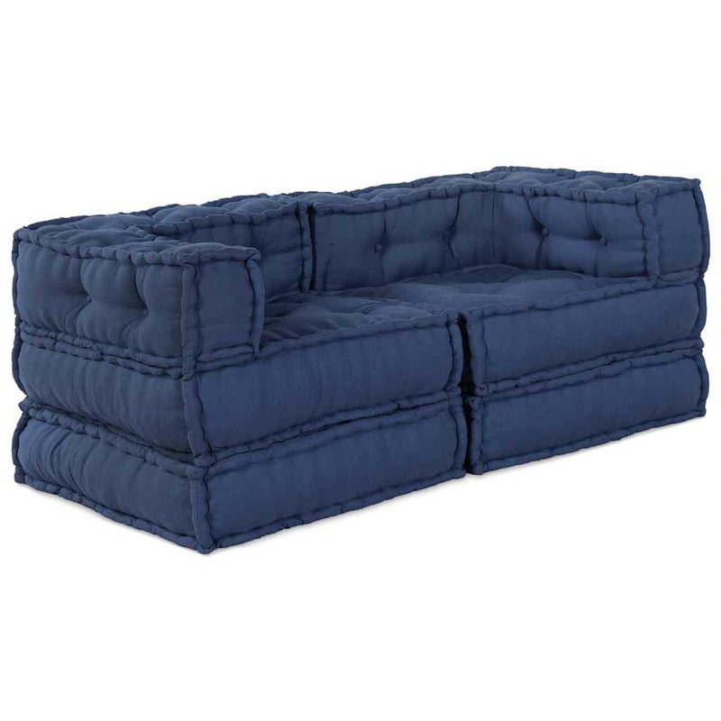 Afbeelding laden in galerijviewer, Vidaxl modulair bank 2 pcs indigo 140 x 70 x 56 cm stof