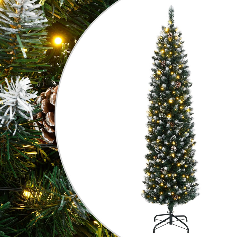 Load image into Gallery viewer, Vidaxl kunstkerstboom smal met 300 led's 180 cm