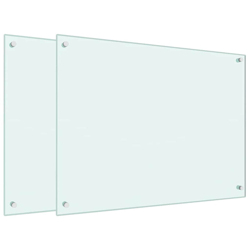 Load image into Gallery viewer, VidaXL Spatschermen keuken 2 st 80x60 cm gehard glas wit