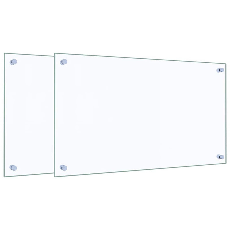 Load image into Gallery viewer, Vidaxl spatschermen keuken 2 st 70x40 cm gehard glas transparant
