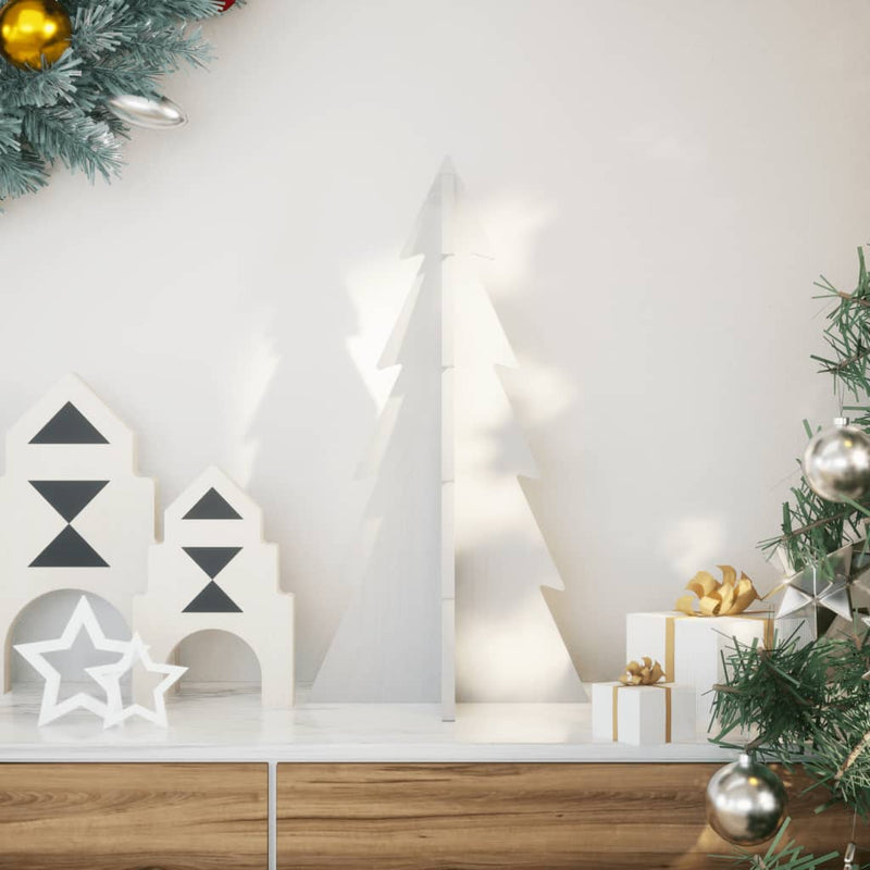 Load image into Gallery viewer, Vidaxl kerstdecoratie kerstboom 59,5 cm massief grenenhout wit
