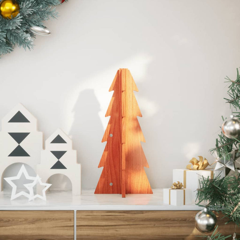 Load image into Gallery viewer, Vidaxl kerstdecoratie kerstboom 49 cm massief grenenhout wasbruin