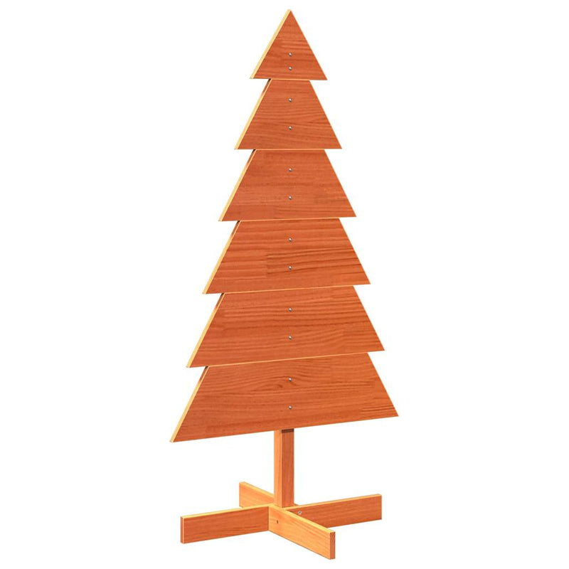 Load image into Gallery viewer, Vidaxl kerstdecoratie kerstboom 120 cm massief grenenhout wasbruin
