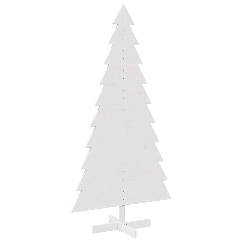 Load image into Gallery viewer, Vidaxl kerstdecoratie kerstboom 180 cm massief grenenhout wit