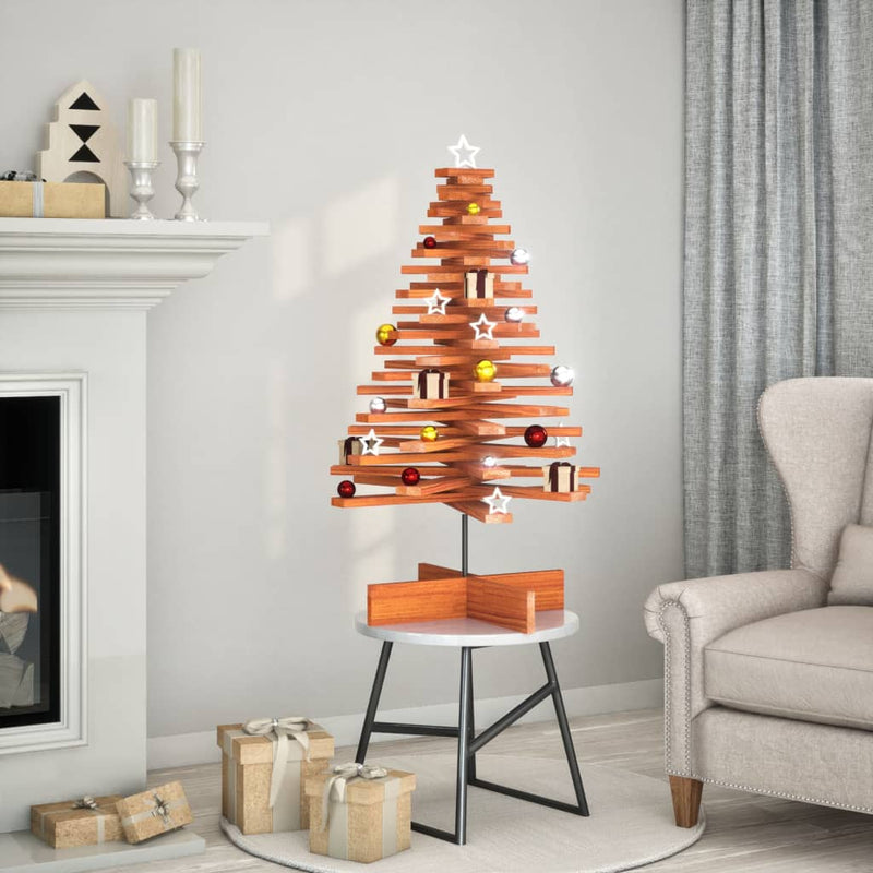Chargez l'image dans la visionneuse de la galerie, Vidaxl kerstdecoratie kerstboom 100 cm massief grenenhout wasbruin