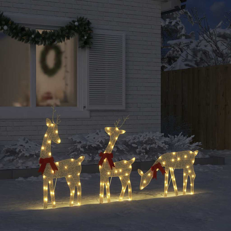 Load image into Gallery viewer, Vidaxl kerstdecoratie rendier 3 st 90 led's warmwit