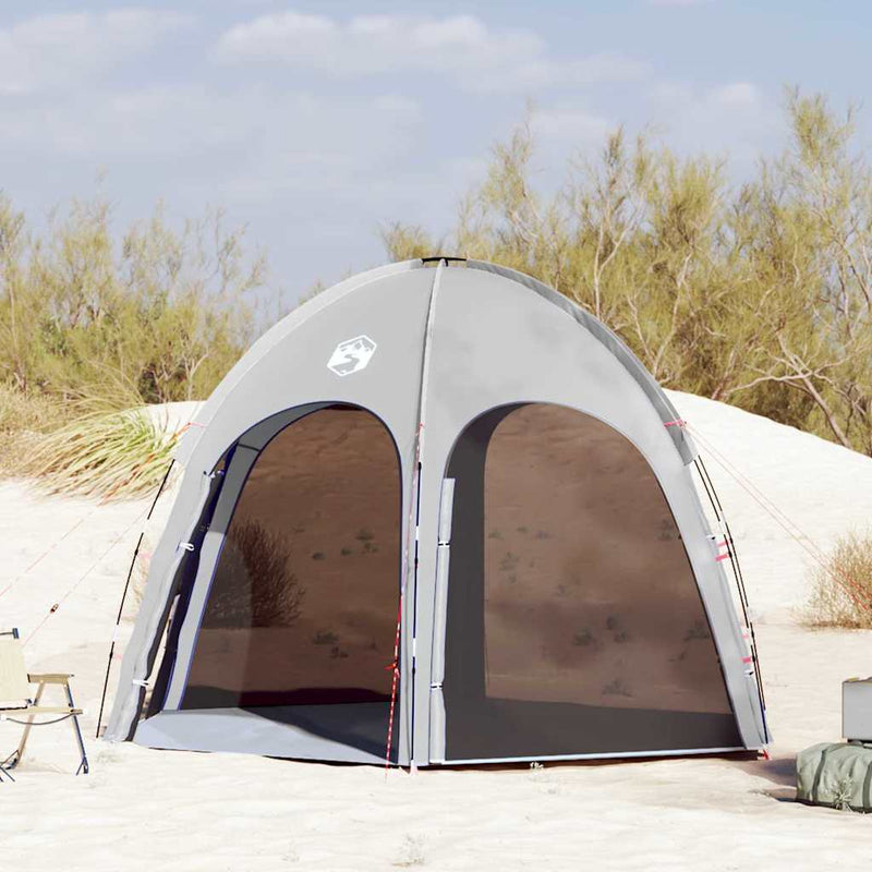 Afbeelding laden in galerijviewer, Vidaxl zwembad tent grijs 366 x 305 x 231 cm polyester en glasvezel