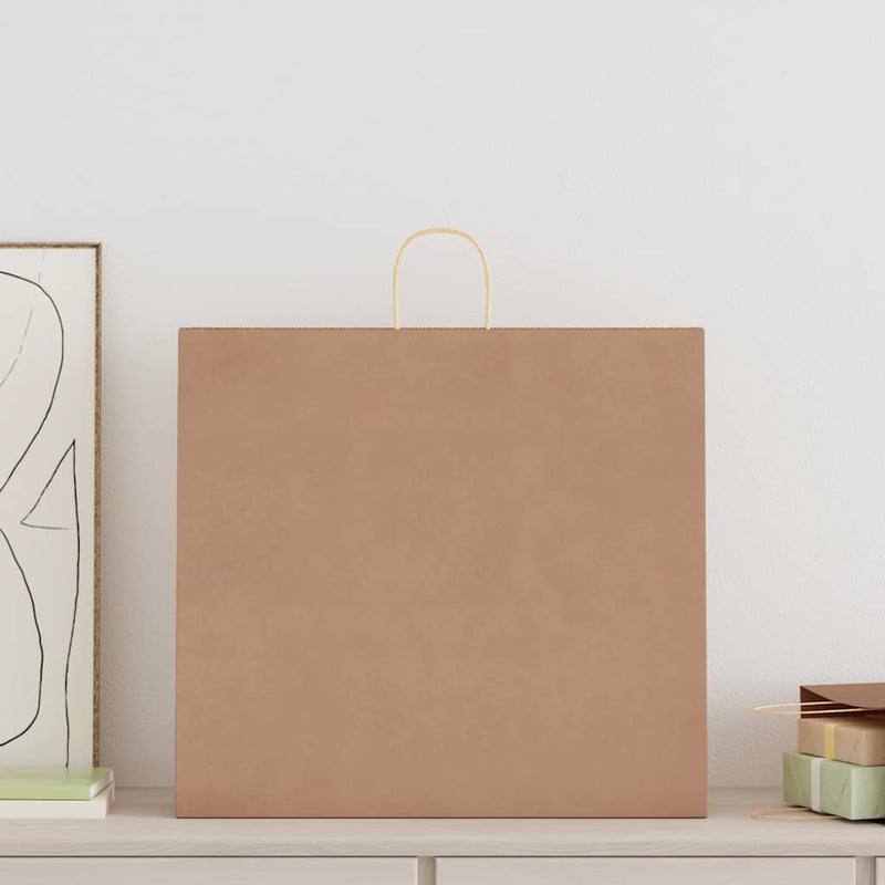 Afbeelding laden in galerijviewer, Vidaxl papieren zakken 250 st met hengsels 54x15x49 cm bruin