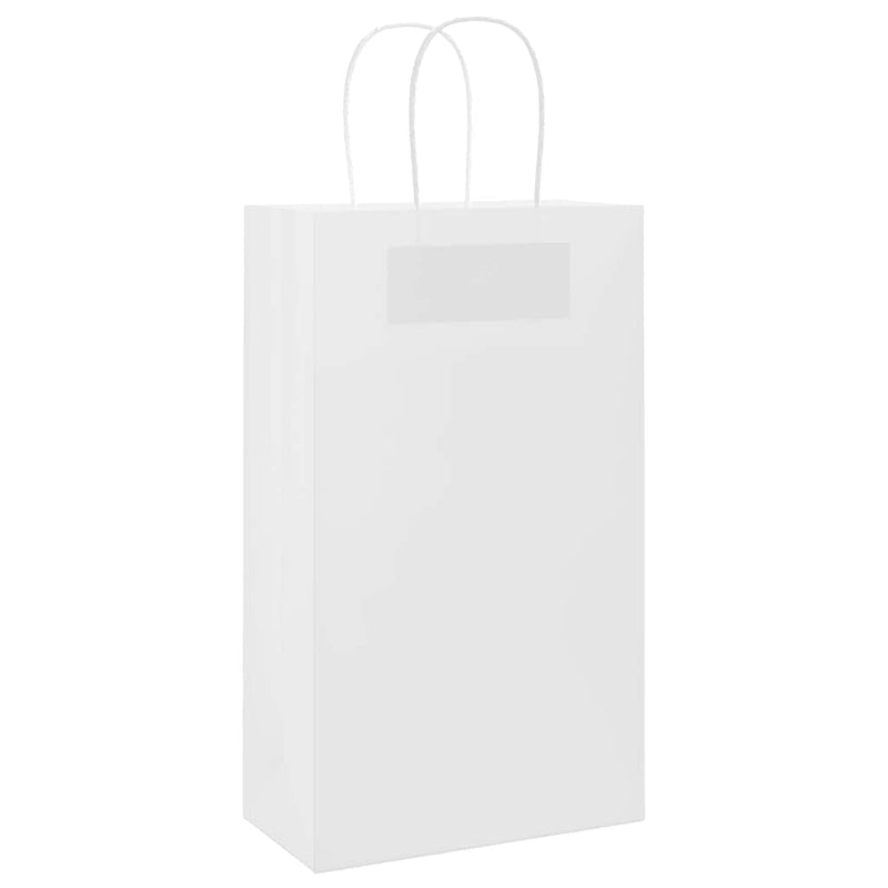 Afbeelding laden in galerijviewer, Vidaxl papieren zakken 50 st met hengsels 21x11x36 cm wit
