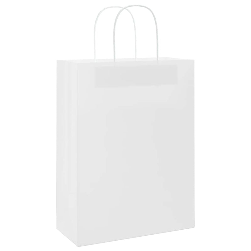 Afbeelding laden in galerijviewer, Vidaxl papieren zakken 50 st met hengsels 26x12x35 cm wit