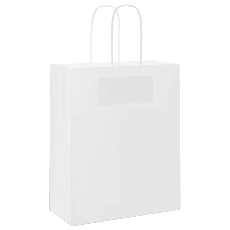 ギャラリービューアに画像をロードする, Vidaxl papieren zakken 250 st met hengsels 18x8x22 cm wit