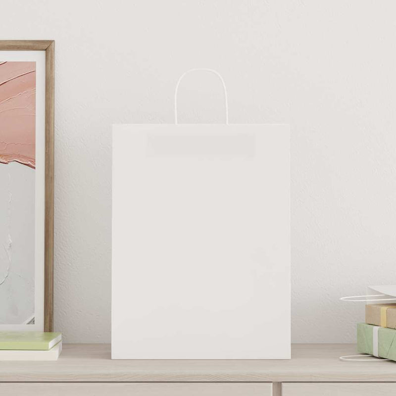 Chargez l'image dans la visionneuse de la galerie, Vidaxl papieren zakken 250 st met hengsels 32x12x42 cm wit
