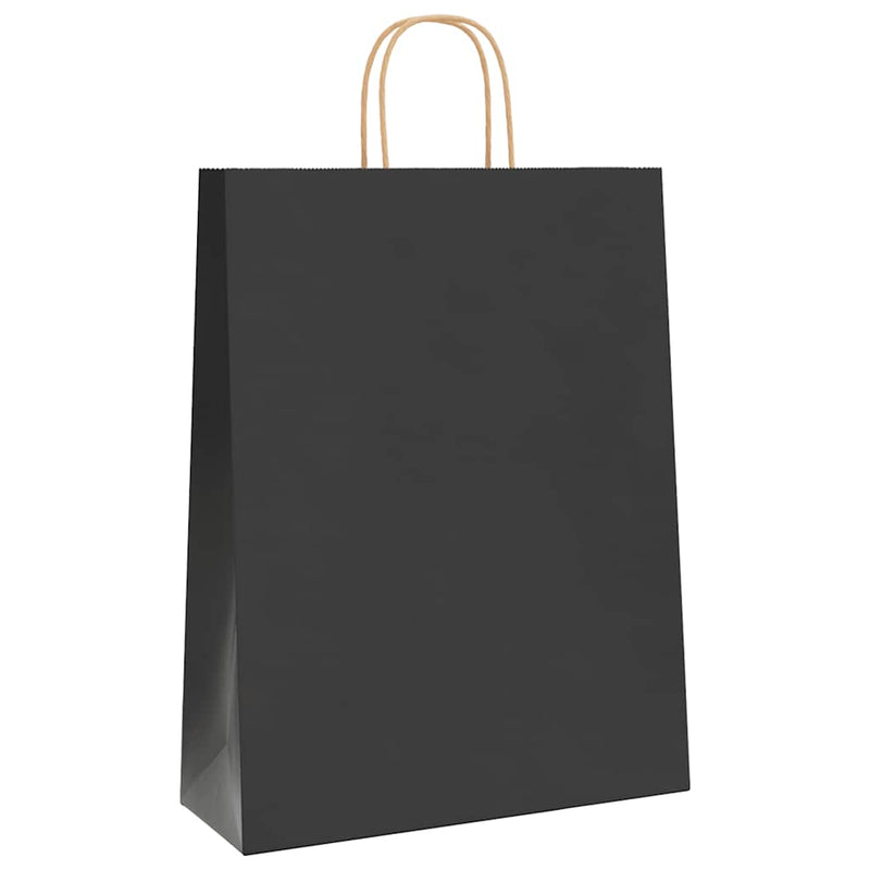 Afbeelding laden in galerijviewer, Vidaxl papieren zakken 250 st met hengsels 32x12x42 cm zwart