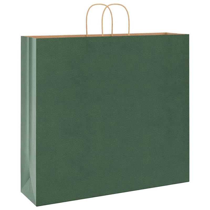 Afbeelding laden in galerijviewer, Vidaxl papieren zakken 250 st met hengsels 54x15x49 cm groen