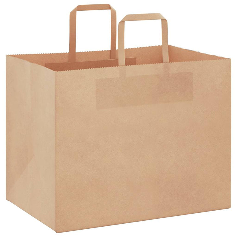 Afbeelding laden in galerijviewer, Vidaxl papieren zakken 250 st met hengsels 32x22x24 cm bruin