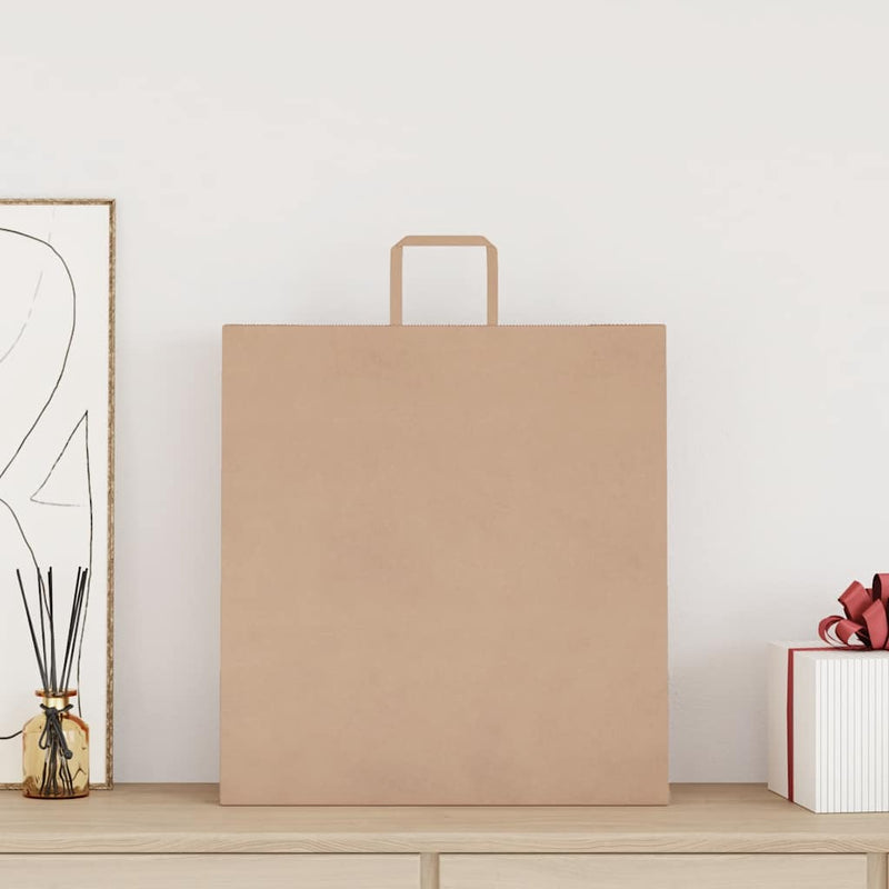 Afbeelding laden in galerijviewer, Vidaxl papieren zakken 250 st met hengsels 45x17x48 cm bruin